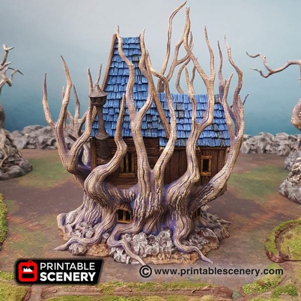 3D Printed Feywild Cabin Treehouse Age of Sigmar Dungeons and Dragons