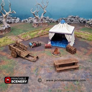 3D Printed Traveler's Camp II Age of Sigmar Dnd Dungeons and Dragons frostgrave mordhiem tabletop games pathfinder blood and plunder lord of the rings
