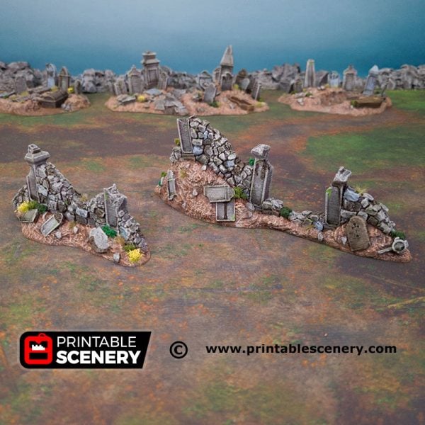 3d Printed Hallowed Graveyard Walls Age of Sigmar Dnd Dungeons and Dragons frostgrave mordheim tabletop games