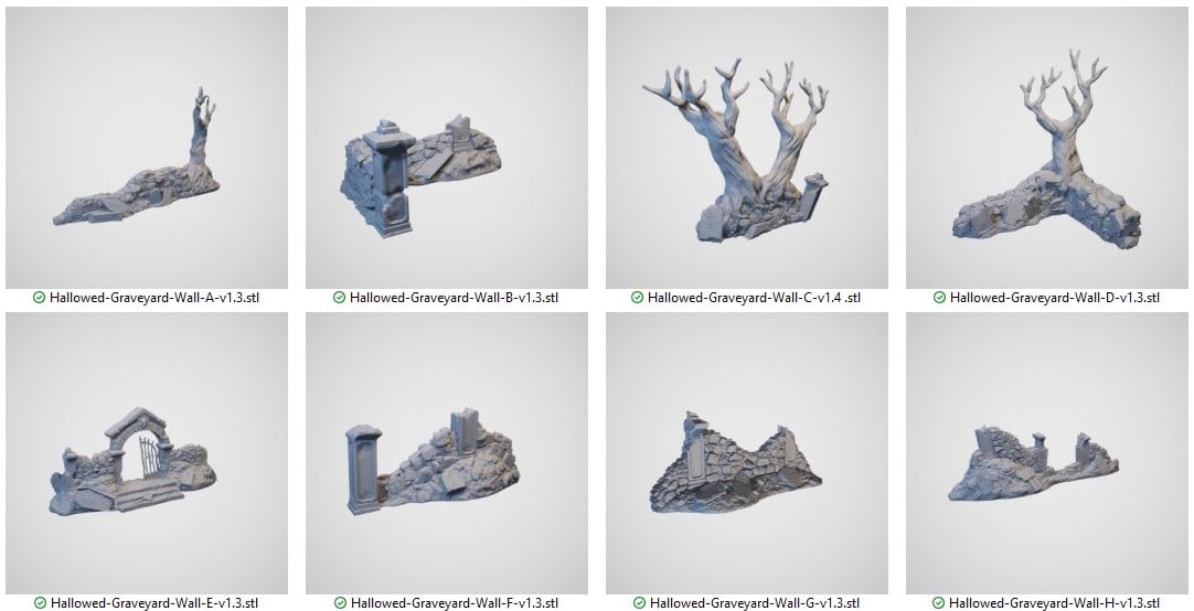 Hallowed Graveyard walls 3d print