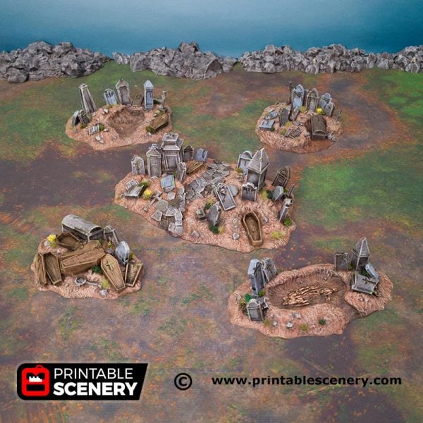 3d Printed Hallowed Graveyard Hills Age of Sigmar Dnd Dungeons and Dragons frostgrave mordhiem tabletop games