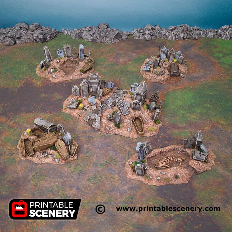 Tabletop Wargaming Entryway D&D 3D printed hill scatter terrain 