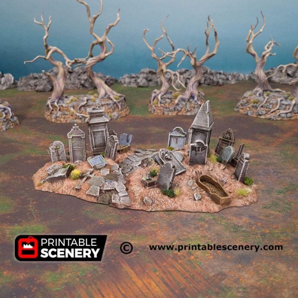 3d Printed Hallowed Graveyard Hills Age of Sigmar Dnd Dungeons and Dragons frostgrave mordhiem tabletop games