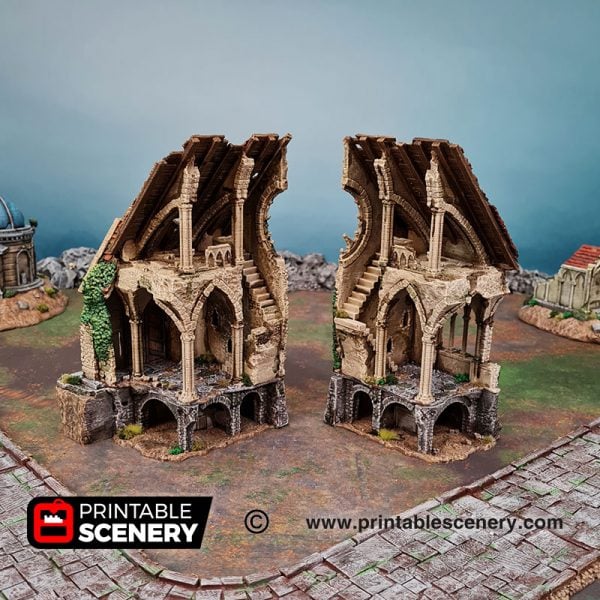 3d Ruined Nave and Chancel Age of Sigmar Dnd Dungeons and Dragons frostgrave mordhiem tabletop games