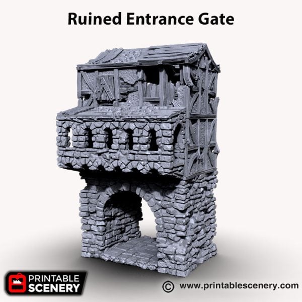 3d printed ruined entrance gate Age of Sigmar Dnd Dungeons and Dragons frostgrave mordhiem tabletop games