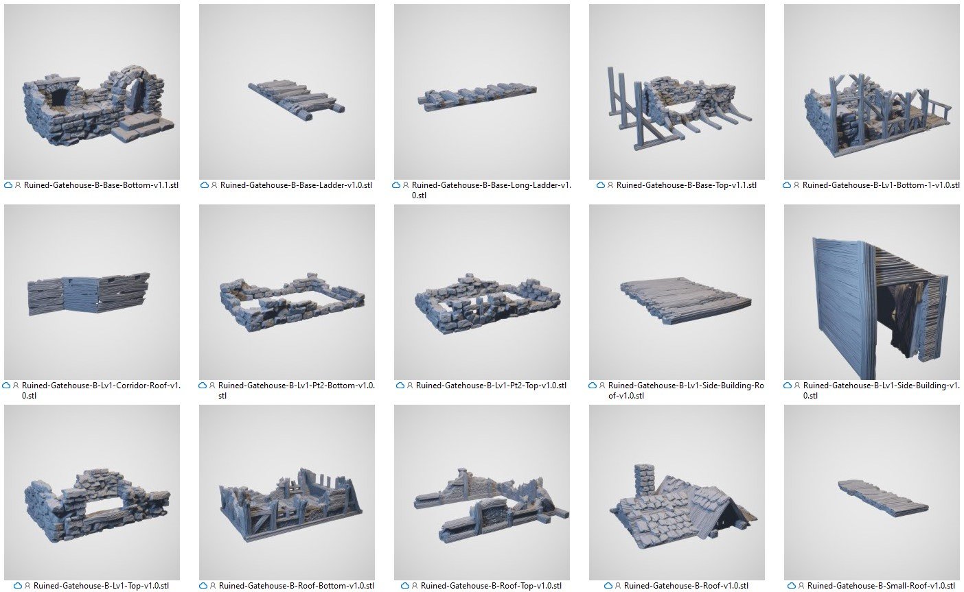 Ruined gatehouse 3d print file