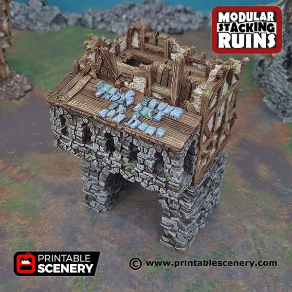3d printed ruined entrance gate Age of Sigmar Dnd Dungeons and Dragons frostgrave mordhiem tabletop games