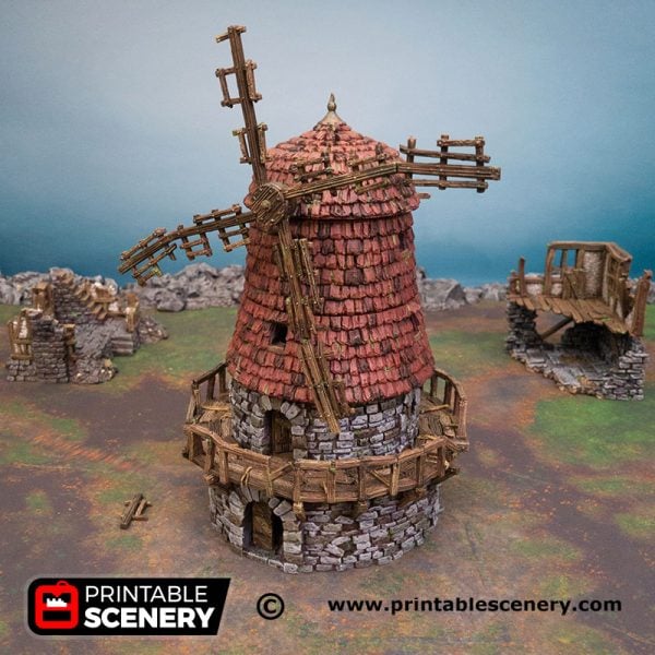 3D Printed Haunted Windmill Age of Sigmar Dnd Dungeons and Dragons frostgrave mordheim tabletop games