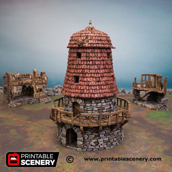 3D Printed Haunted Windmill Age of Sigmar Dnd Dungeons and Dragons frostgrave mordheim tabletop games