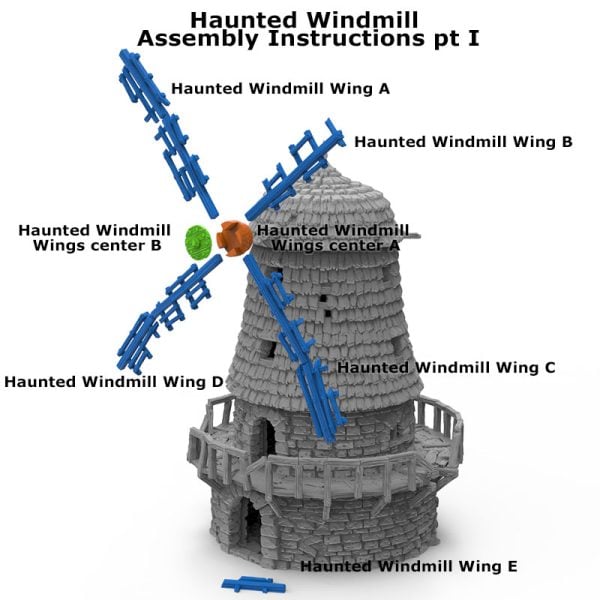 3D Printed Haunted Windmill Age of Sigmar Dnd Dungeons and Dragons frostgrave mordheim tabletop games