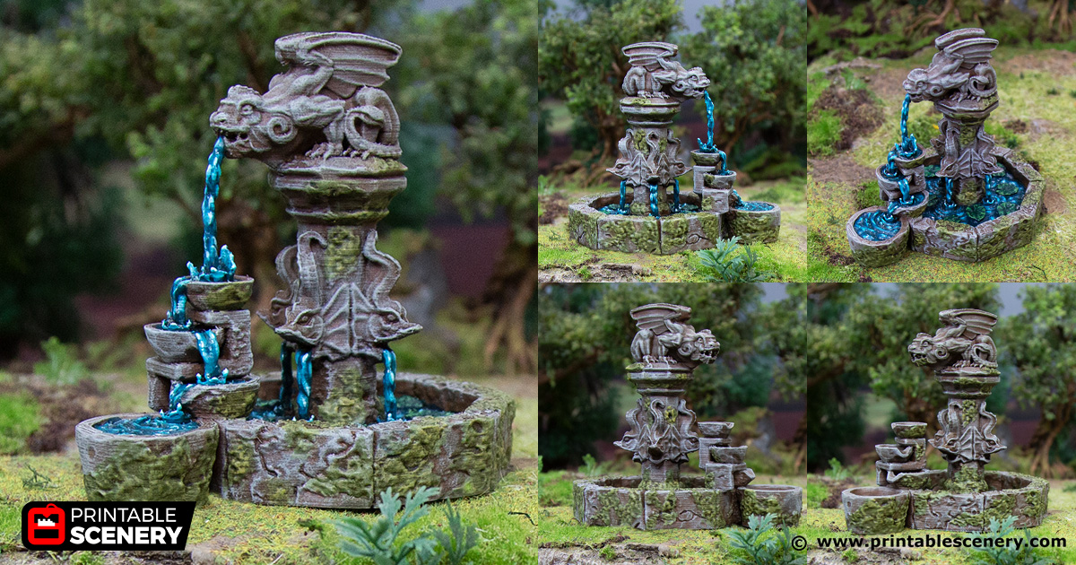 The Fountain - Hagglethorn Hollow - Printable Scenery