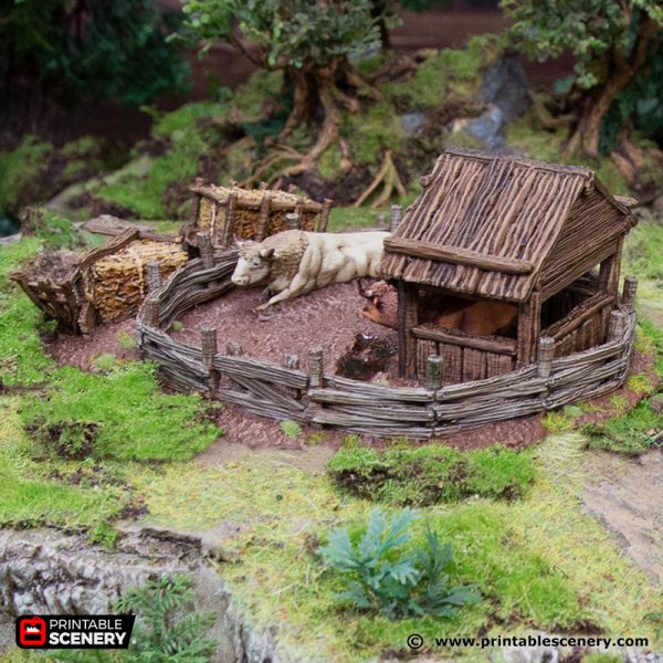 3D Printed Hagglethorn Hollow Oxen Enclosure Age of Sigmar Dnd Dungeons and Dragons frostgrave mordheim tabletop games kings of war warhammer 9th age pathfinder rangers of shadowdeep