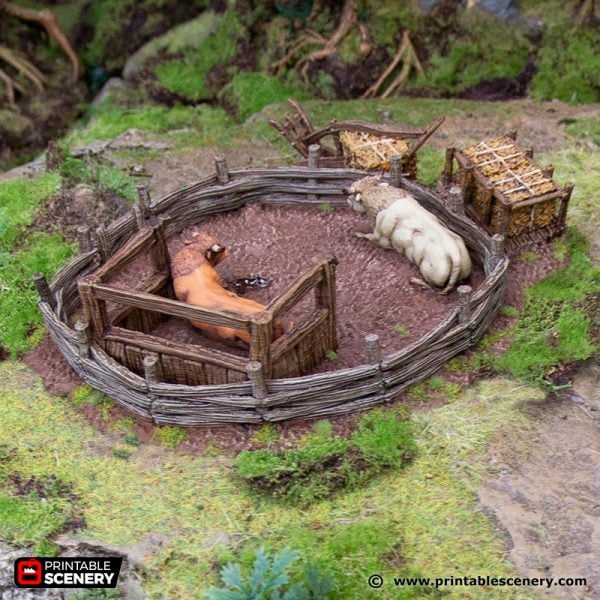 3D Printed Hagglethorn Hollow Oxen Enclosure Age of Sigmar Dnd Dungeons and Dragons frostgrave mordheim tabletop games kings of war warhammer 9th age pathfinder rangers of shadowdeep