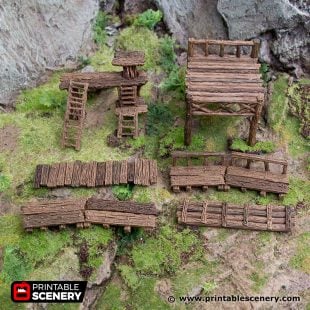 3D Printed Hagglethorn Hollow Rickety Platforms Age of Sigmar Dnd Dungeons and Dragons frostgrave mordheim tabletop games kings of war warhammer 9th age pathfinder rangers of shadowdeep