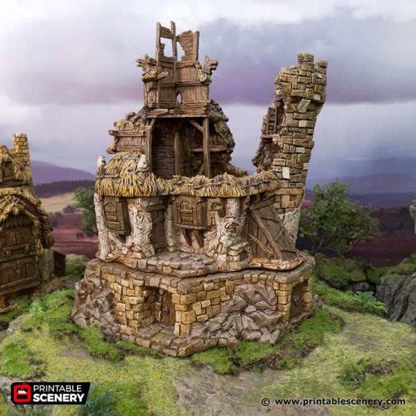 3D Printed Hagglethorn Hollow Ruined Cheiftains Hall Age of Sigmar Dnd Dungeons and Dragons frostgrave mordheim tabletop games kings of war warhammer 9th age pathfinder rangers of shadowdeep