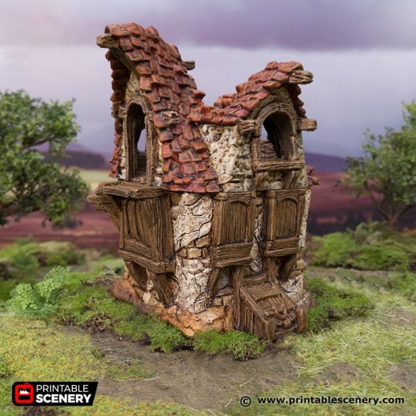 3D Printed Hagglethorn Hollow Ruined Cottage Age of Sigmar Dnd Dungeons and Dragons frostgrave mordheim tabletop games kings of war warhammer 9th age pathfinder rangers of shadowdeep