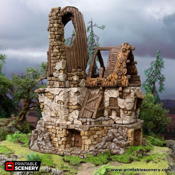 3D Printed Hagglethorn Hollow Ruined Fishermans Hut Age of Sigmar Dnd Dungeons and Dragons frostgrave mordheim tabletop games kings of war warhammer 9th age pathfinder rangers of shadowdeep
