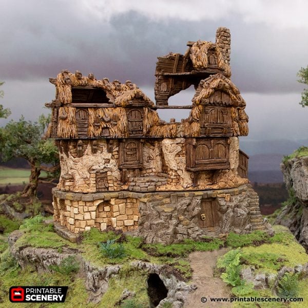 3D Printed Hagglethorn Hollow Ruined Lonmghouse Age of Sigmar Dnd Dungeons and Dragons frostgrave mordheim tabletop games kings of war warhammer 9th age pathfinder rangers of shadowdeep