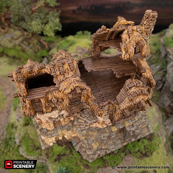 3D Printed Hagglethorn Hollow Ruined Lonmghouse Age of Sigmar Dnd Dungeons and Dragons frostgrave mordheim tabletop games kings of war warhammer 9th age pathfinder rangers of shadowdeep
