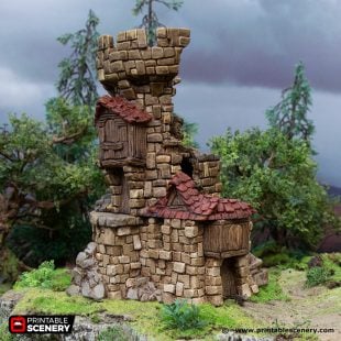3D Printed Hagglethorn Hollow Ruined Tower Age of Sigmar Dnd Dungeons and Dragons frostgrave mordheim tabletop games kings of war warhammer 9th age pathfinder rangers of shadowdeep