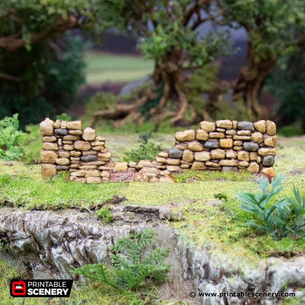 3D Printed Hagglethorn Hollow Stone Walls Age of Sigmar Dnd Dungeons and Dragons frostgrave mordheim tabletop games kings of war warhammer 9th age pathfinder rangers of shadowdeep