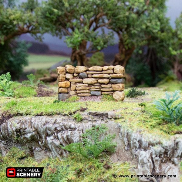 3D Printed Hagglethorn Hollow Stone Walls Age of Sigmar Dnd Dungeons and Dragons frostgrave mordheim tabletop games kings of war warhammer 9th age pathfinder rangers of shadowdeep