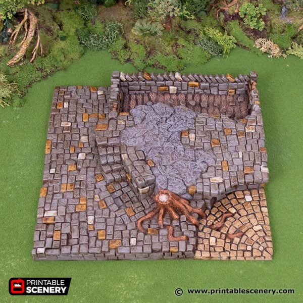 3D Printed Hagglethorn Hollow Town Square Tiles Age of Sigmar Dnd Dungeons and Dragons frostgrave mordheim tabletop games kings of war warhammer 9th age pathfinder rangers of shadowdeep