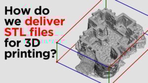 How do we deliver STL files for 3D printing in text, next to a render of a 3D model