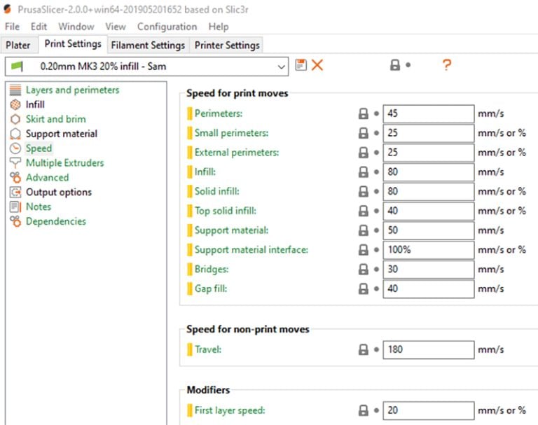 Prusa I3 Mk3 Printer settings - Printable Scenery