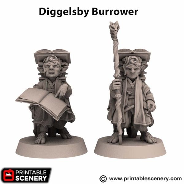 3d printed Diggelsby Burrower Staff Bearer Rise of the halfling Reign of Arcane