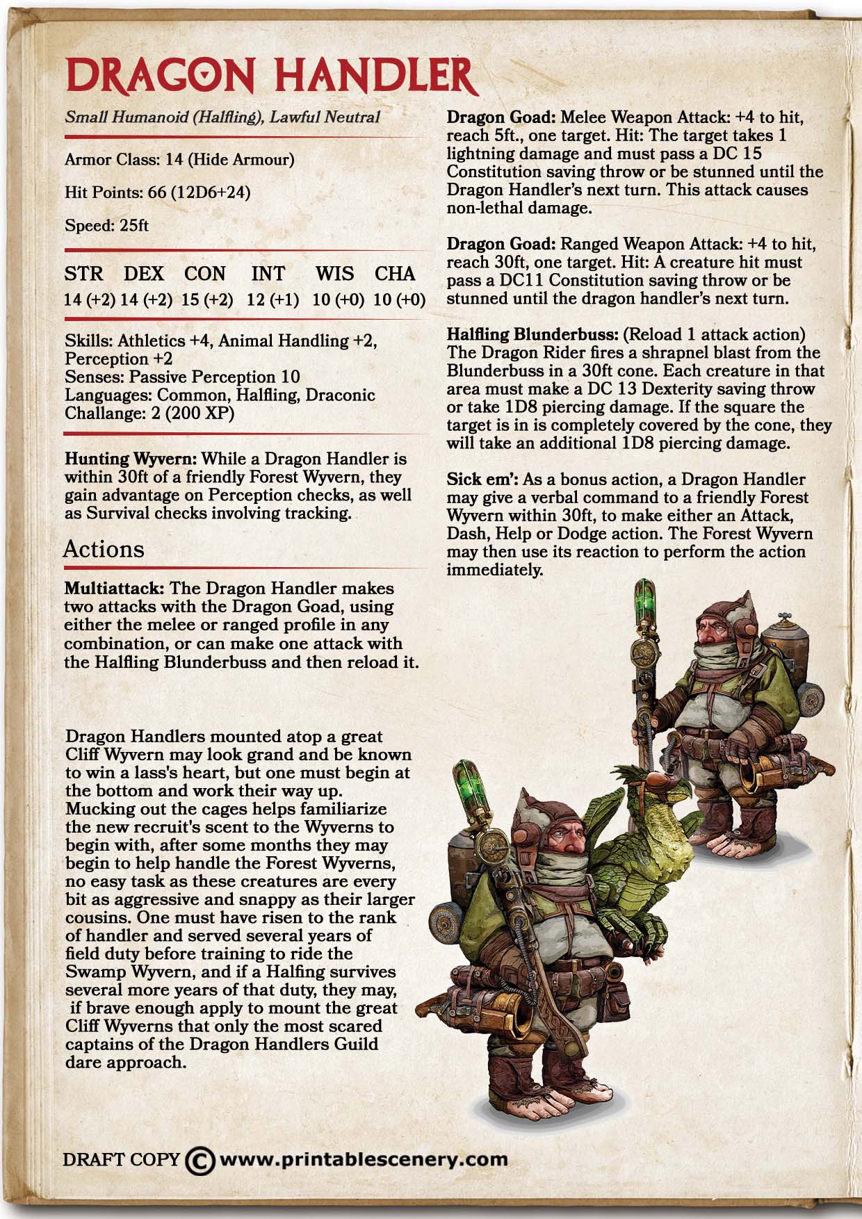 Rise of the Halflings: Dragon Handler's and Forest Wyvern - Printable ...