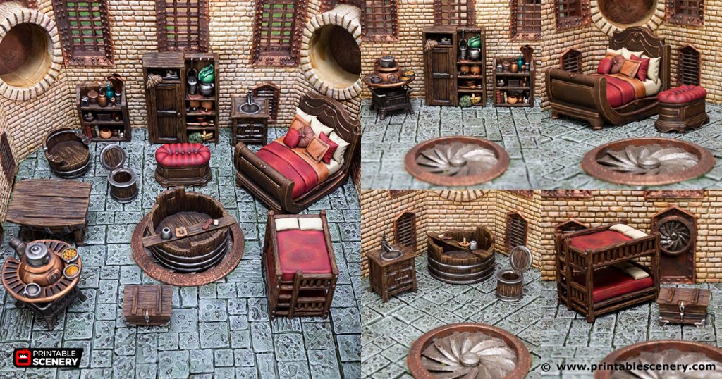 3D Printed Rise Of The Halflings Reign of Arcane City Furnishings Age of Sigmar Dnd Dungeons and Dragons frostgrave mordheim tabletop games kings of war warhammer 9th age pathfinder rangers of shadowdeep