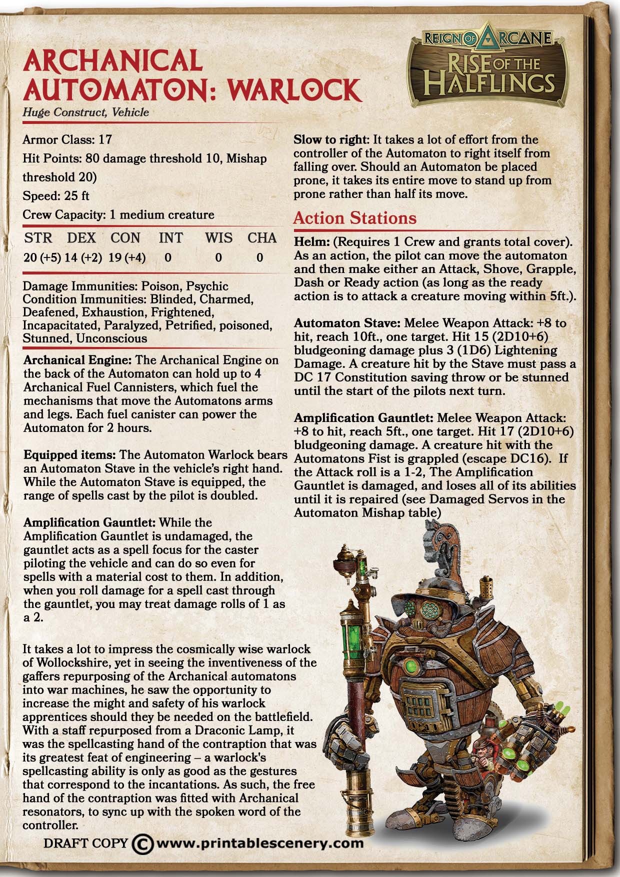 Archanical Vehicles: The Archanical Automatons - Printable Scenery