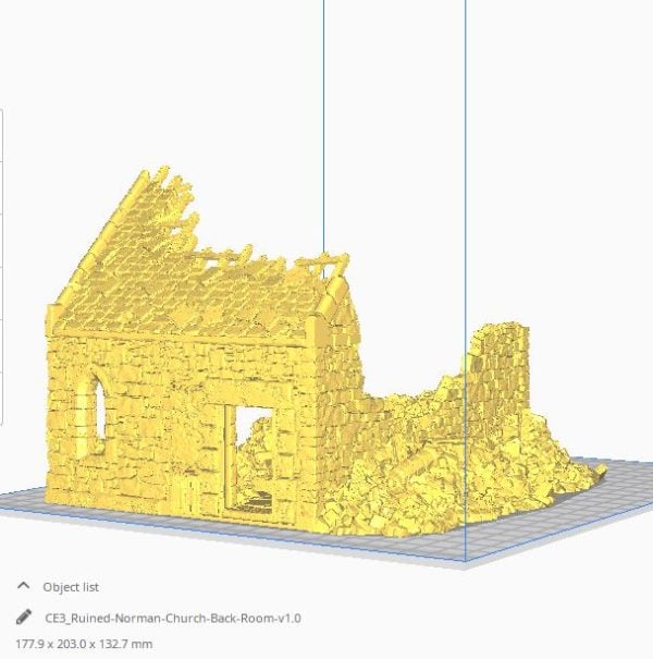 3D printed Ruined Norman WW2 Church