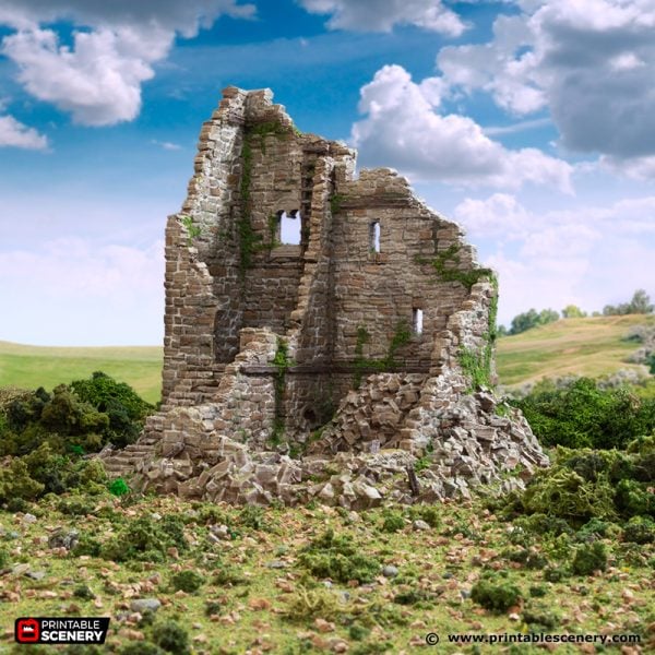 Ruined Norman Stone Fort STL