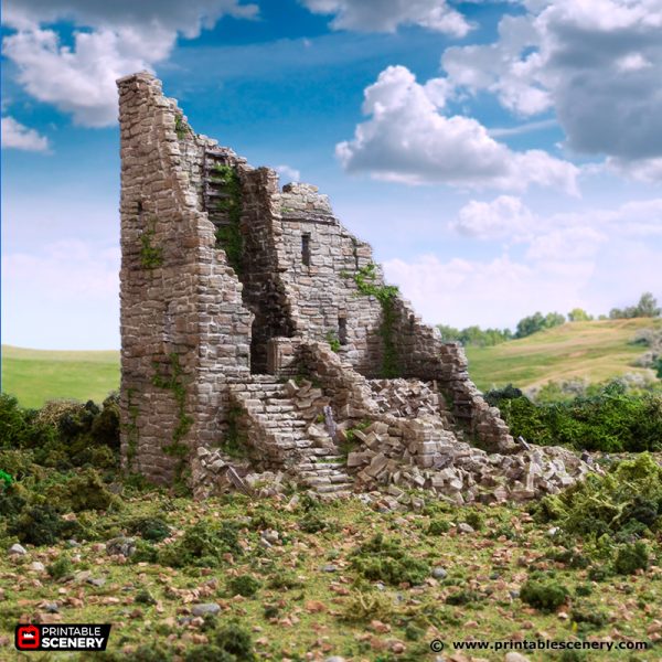 Ruined Norman Stone Fort STL