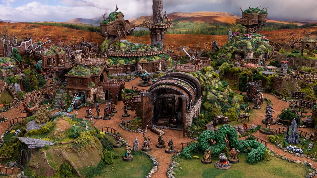 Halfling hobbit homes village 3D printed STL