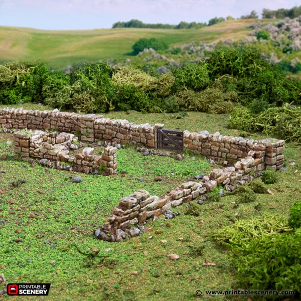 3D Printable Country low fence Walls