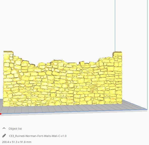 3D printable Ruined Norman Fort Walls