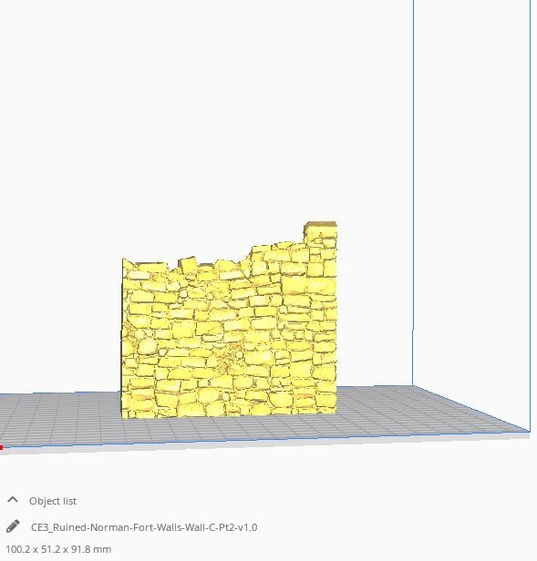 3D printable Ruined Norman Fort Walls