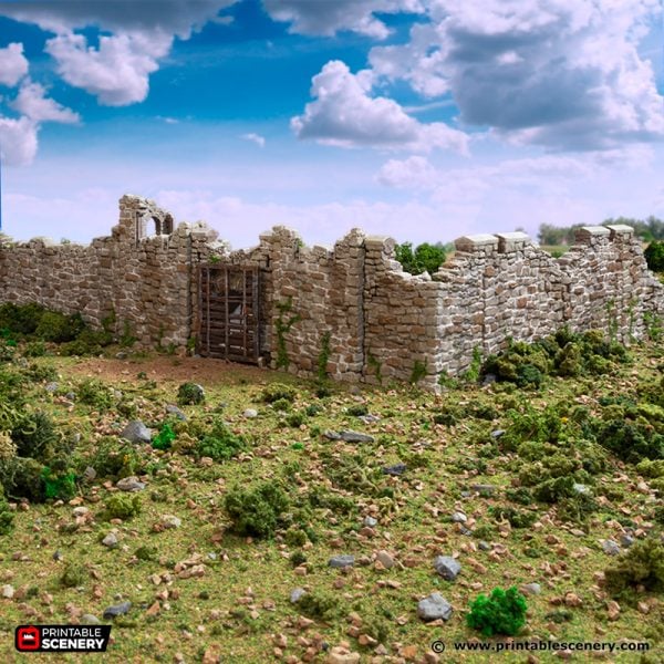 3D printable Ruined Norman Fort Walls