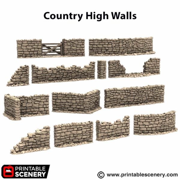 3D Printable Country High fence Walls