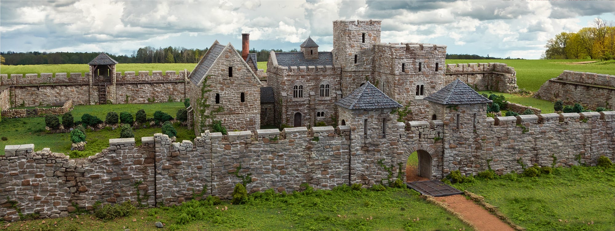 How to paint realistic Stone Walls Printable Scenery