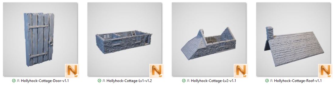 3D printed Hollyhock Cottage European Medieval