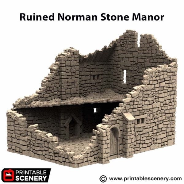 Ruined Stone Manor WW2 STL