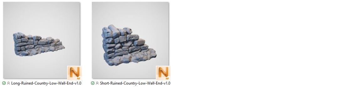 3D Printable Country low fence Walls