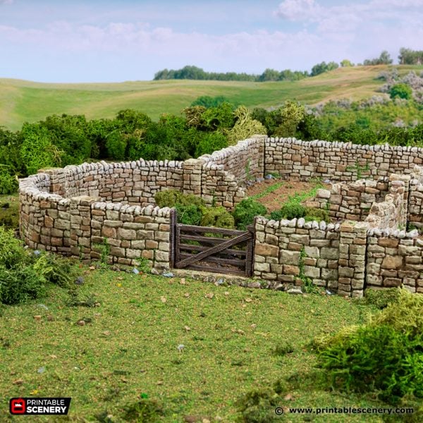 3D Printable Country High fence Walls