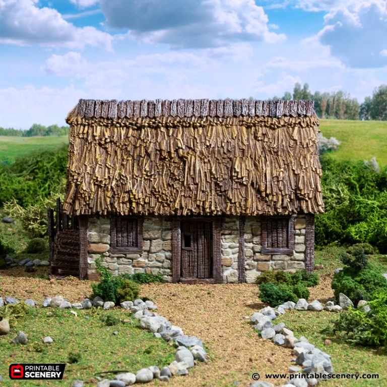Norman Stone Barn - Printable Scenery