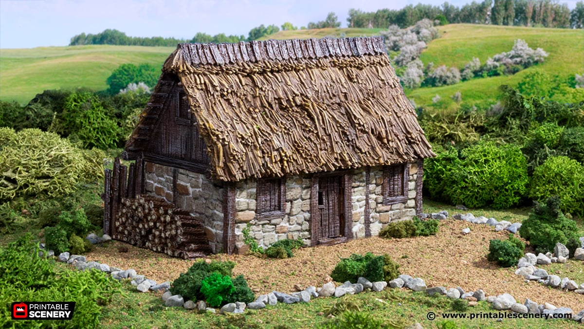 Norman Stone Barn - Printable Scenery