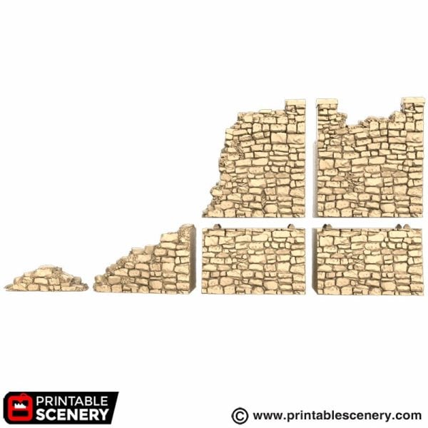Ruined Norman Fort Walls rubble pile used with extentions